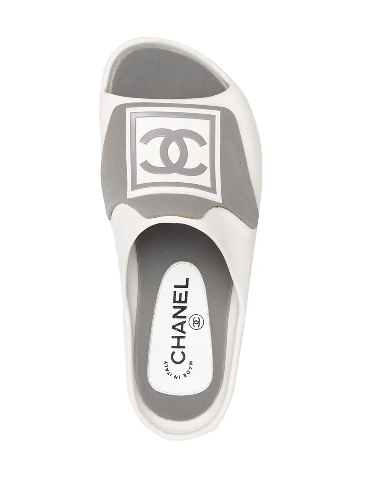 CHANEL Pre-Owned 1990s Sports CC printed slides - White - 画像4