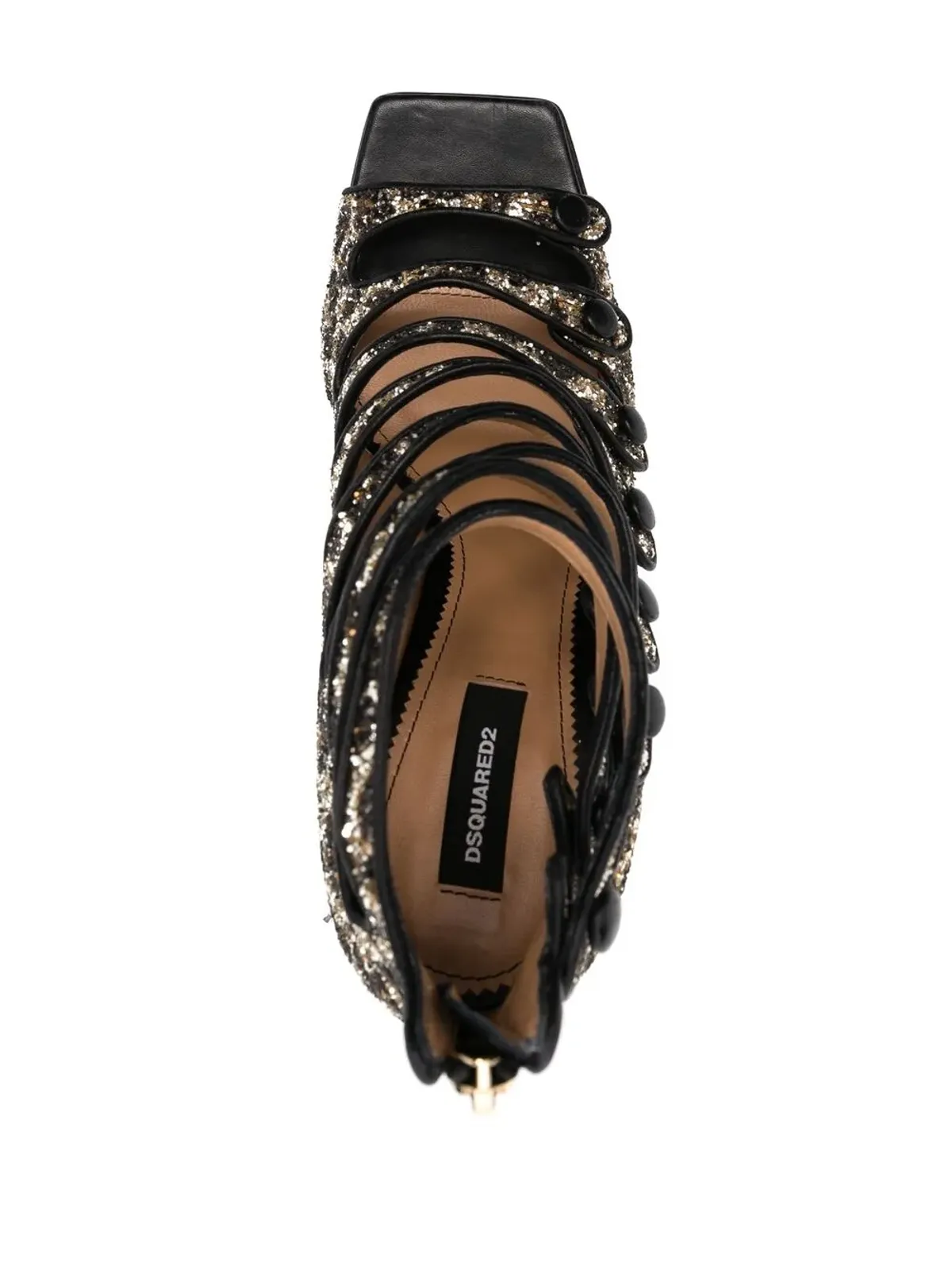 DSQUARED2 グリッター付きヒョウ柄サンダル - ブラウン - 画像4