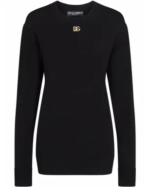 Dolce & Gabbana ロゴアップリケ長袖スウェット - ブラック - サムネイル1