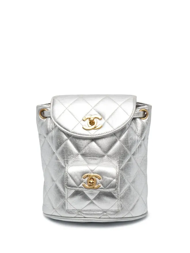 CHANEL Pre-Owned CHANEL Pre-Owned CCターンロック バックパック - シルバーの商品画像