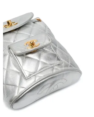 CHANEL Pre-Owned CCターンロック バックパック - シルバー - サムネイル4