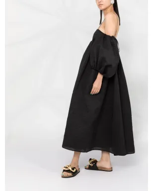 Cecilie Bahnsen ホリー マテラッセ ミディドレス ブラック - サムネイル4