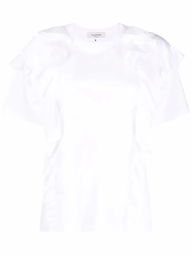Valentino Garavani Valentino Garavani フリル付き半袖Tシャツの商品画像