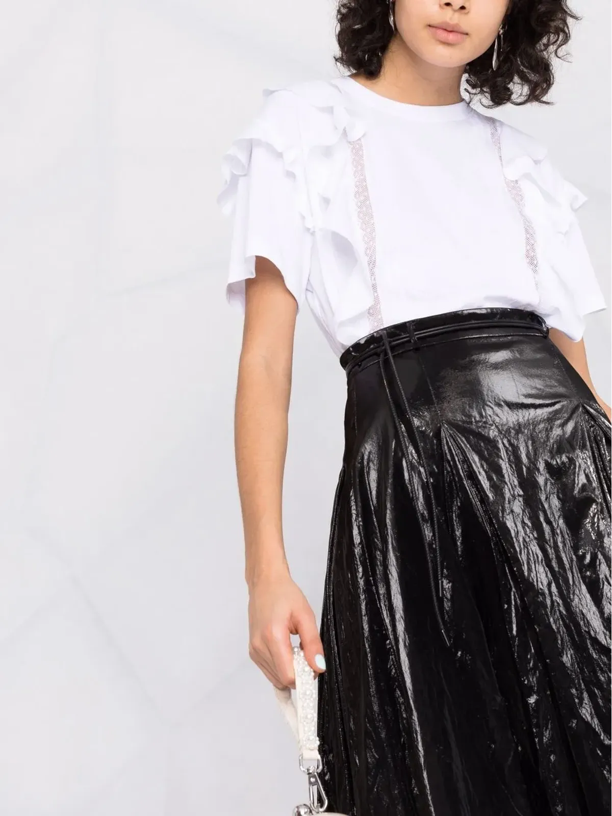 Valentino Garavani フリル付き半袖Tシャツ - 画像5