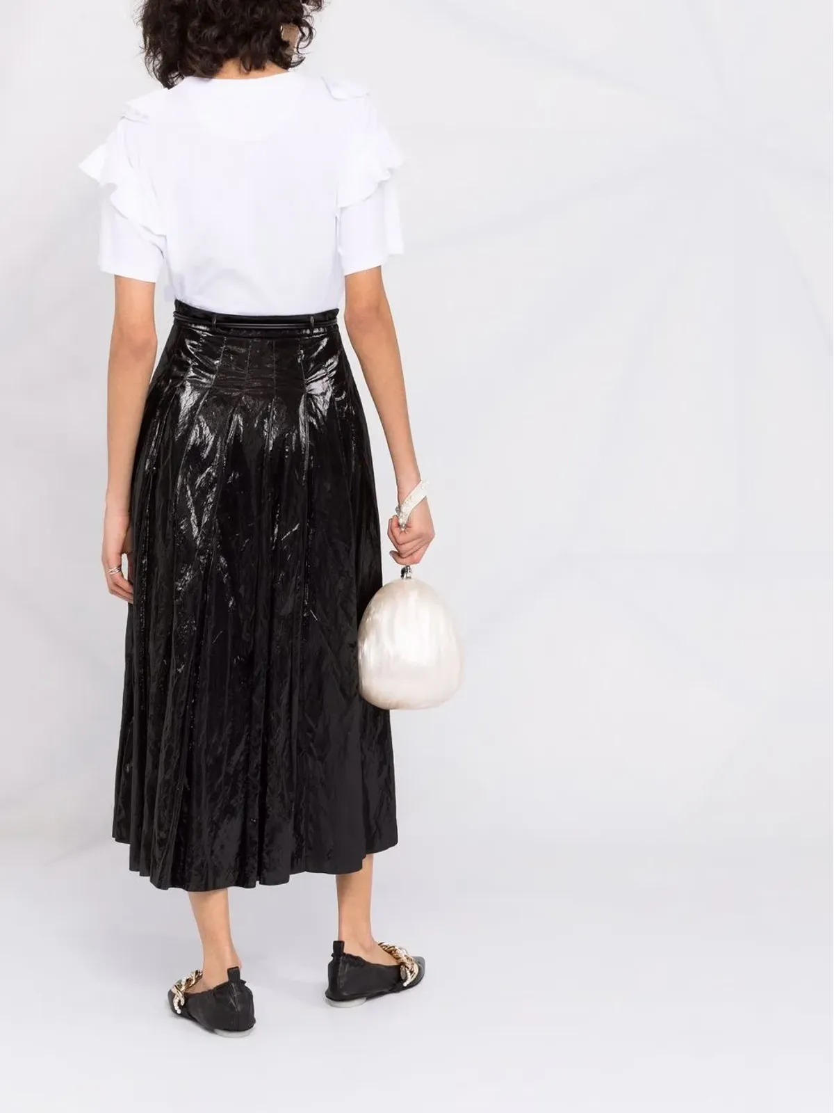 Valentino Garavani フリル付き半袖Tシャツ - 画像4