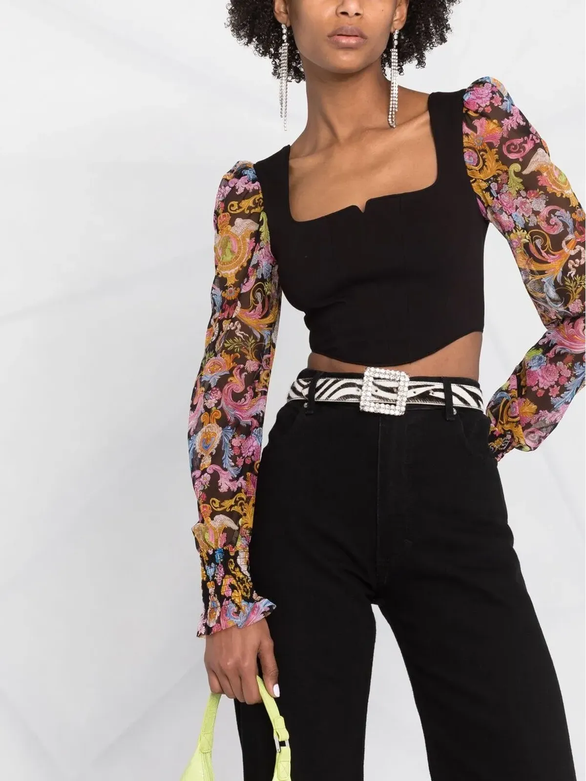 Versace Jeans Couture ベルサイユプリント コルセットトップ - 画像5