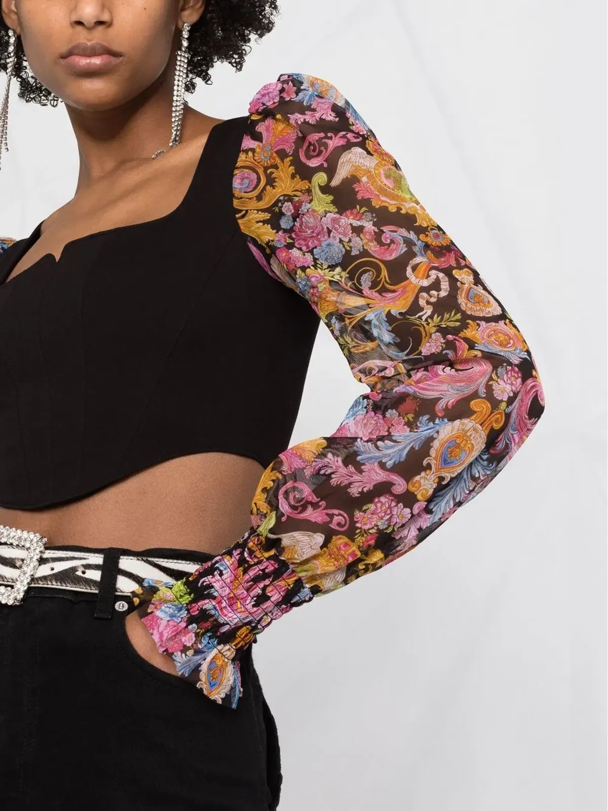 Versace Jeans Couture ベルサイユプリント コルセットトップ - 画像3