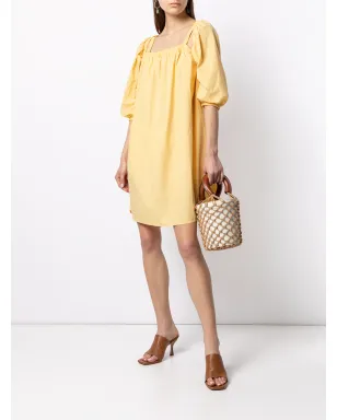 Goen.J ruffled A-line midi-dress - Yellow - サムネイル2