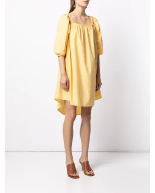 Goen.J ruffled A-line midi-dress - Yellow - サムネイル3