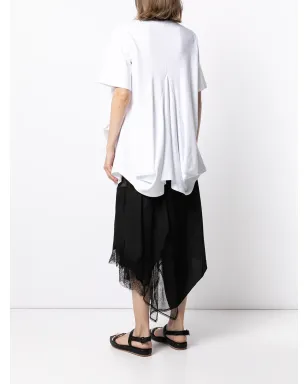 Goen.J ドレープ付きコットンTシャツ ホワイト - サムネイル4