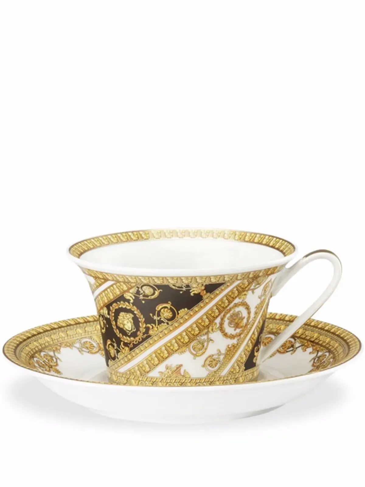 Versace バロック ティーカップとソーサー - White - 画像1