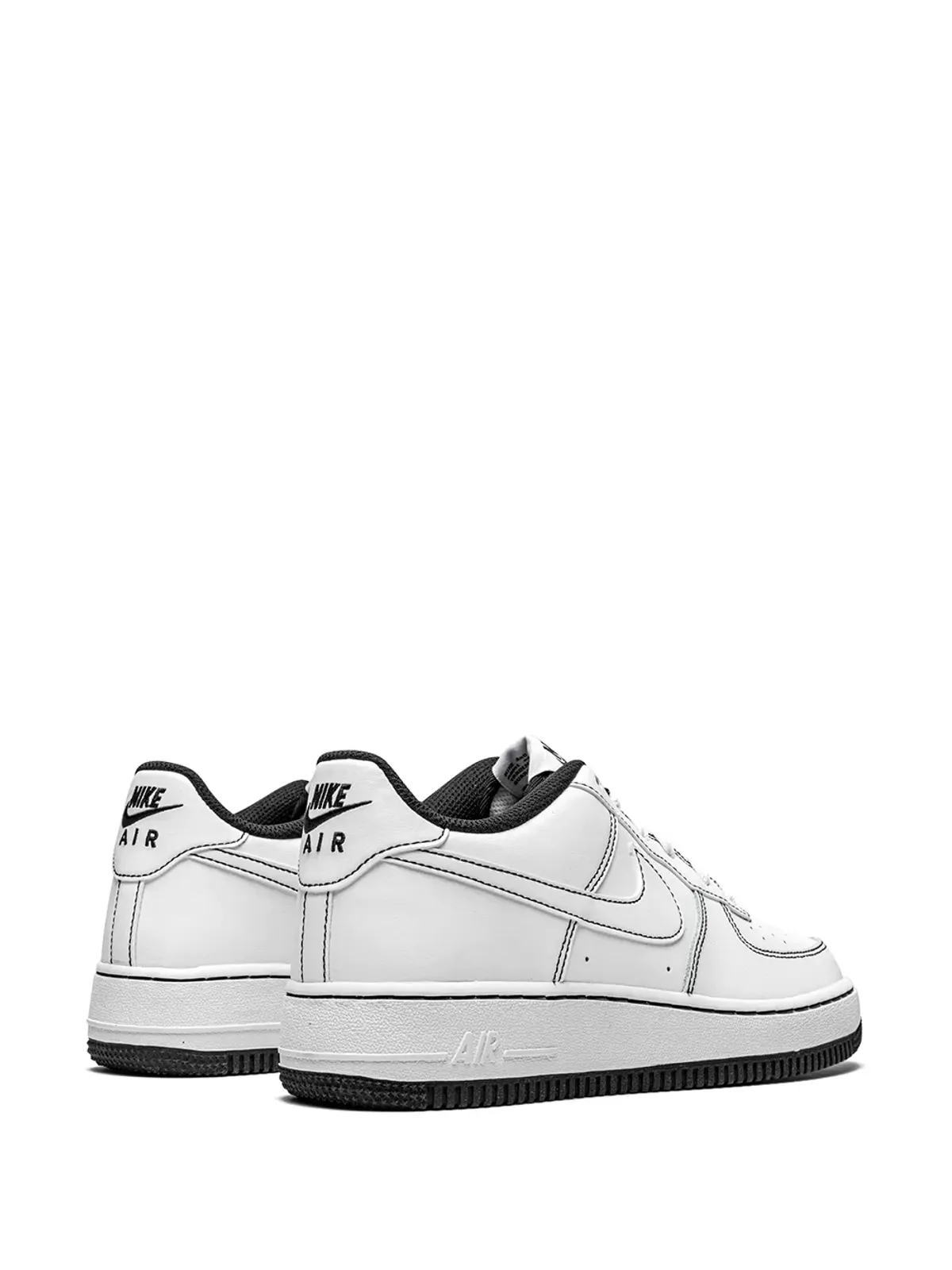 Nike Kids エアフォース1 ロー07 コントラストステッチ ホワイト/ブラック スニーカー - 画像3