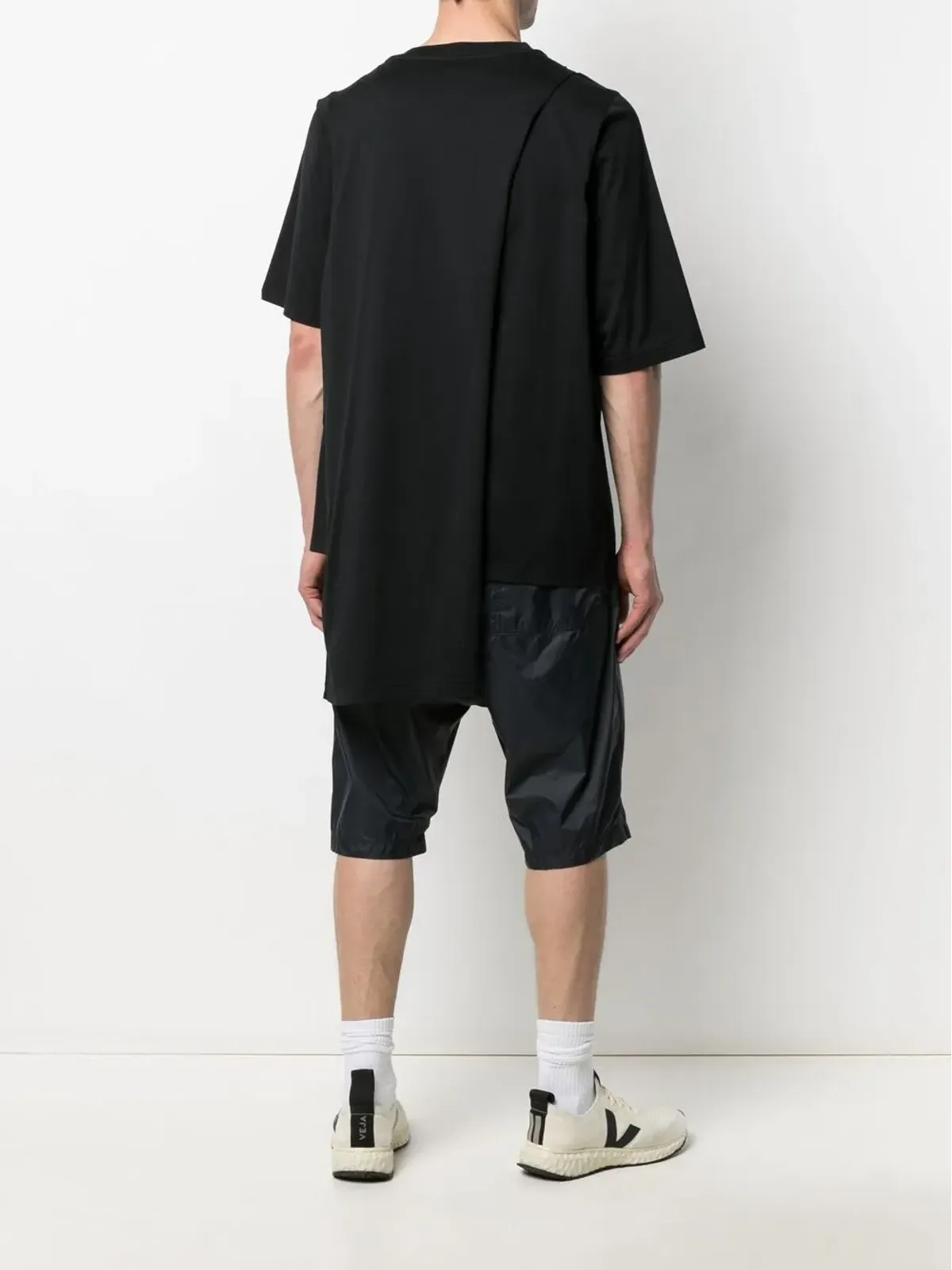 Rick Owens X Champion アシンメトリック半袖Tシャツ - ブラック - 画像4