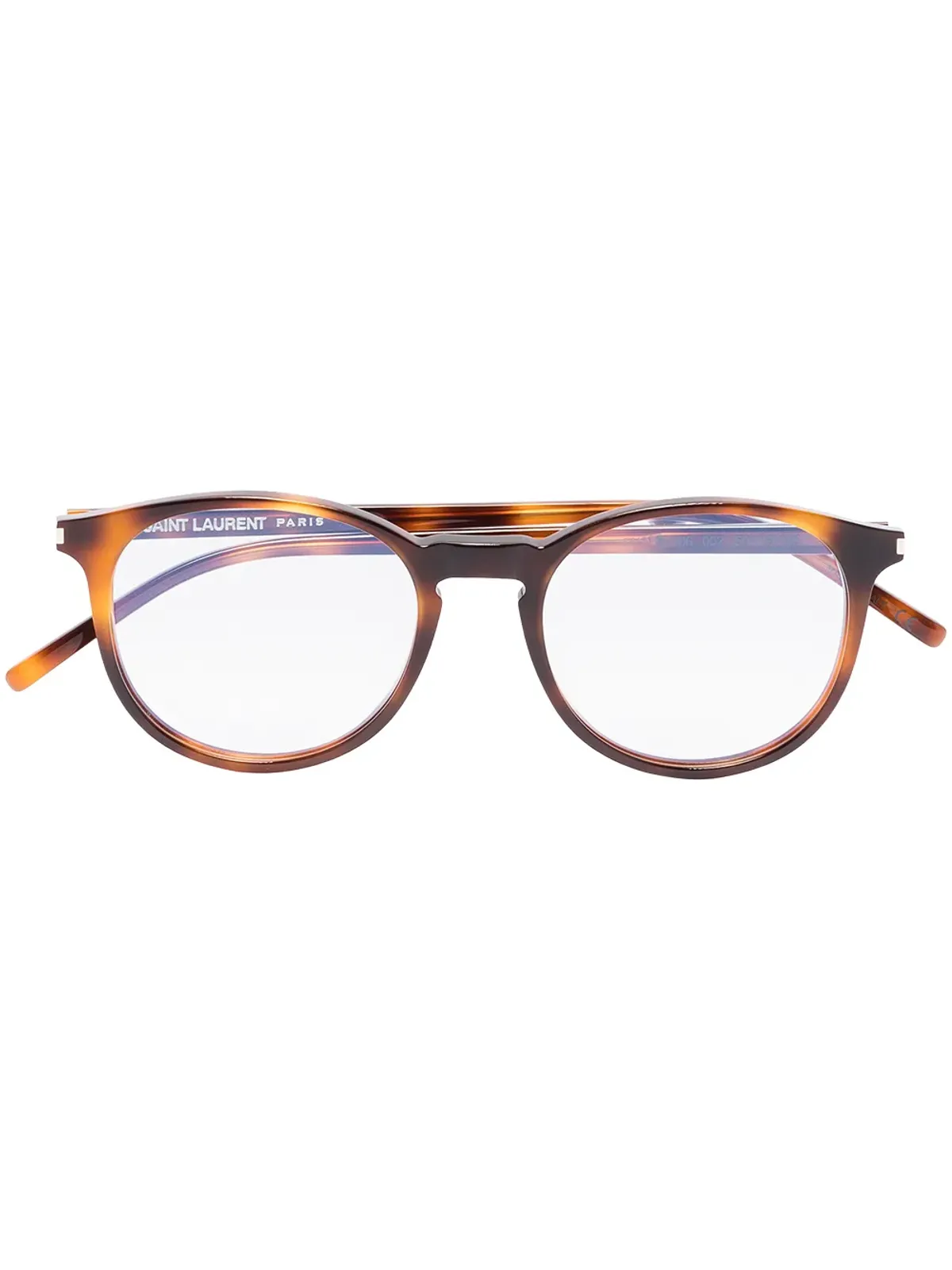 Saint Laurent Eyewear 丸型べっ甲柄の眼鏡 - ブラウン - 画像1