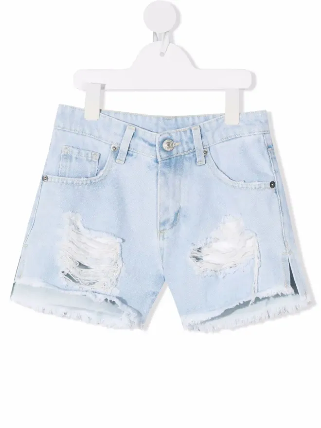 Chiara Ferragni Kids Chiara Ferragni Kids フリーティングデニムショーツの商品画像