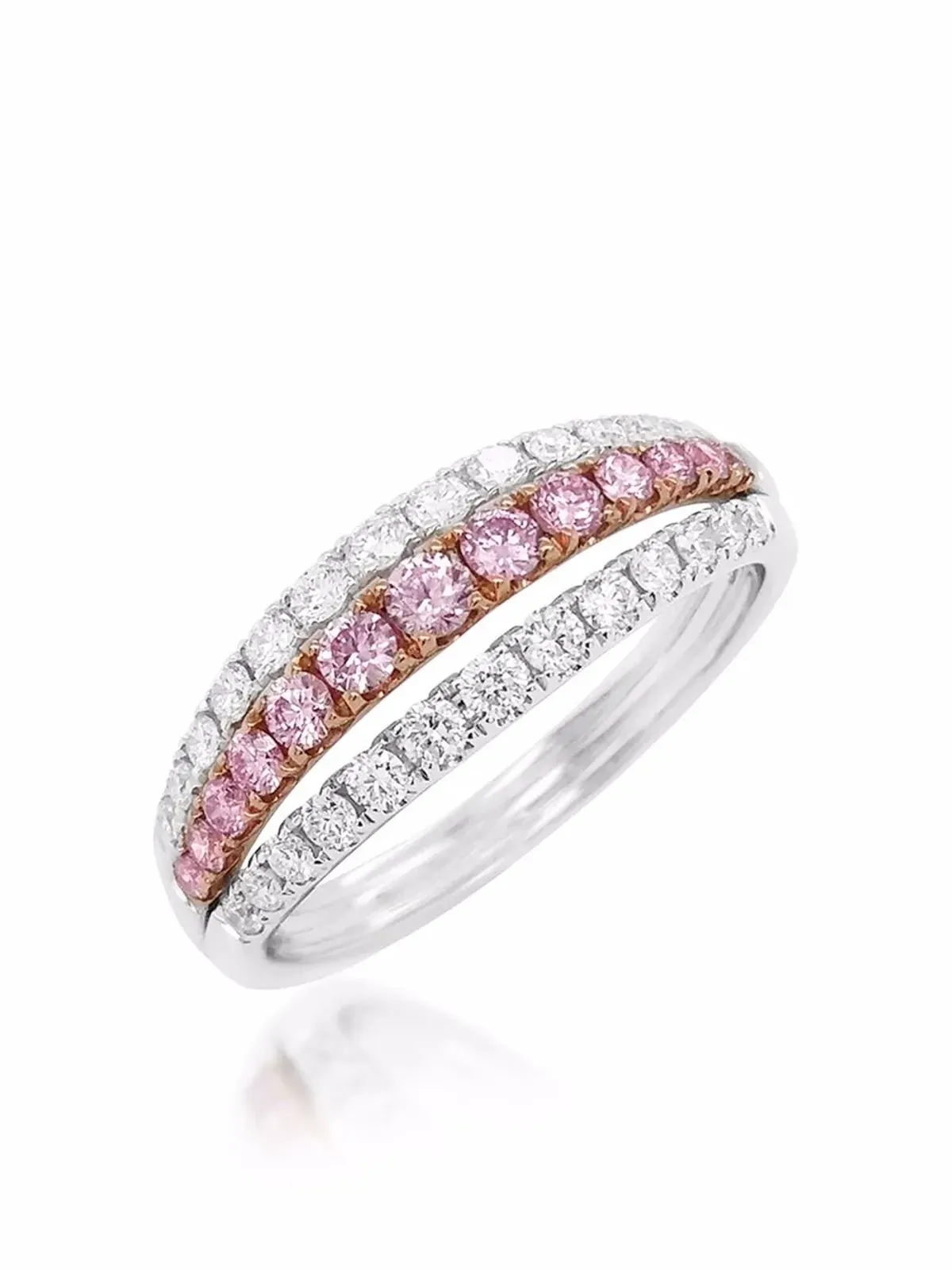 HYT Jewelry 18Kホワイトゴールド アーガイルピンクダイヤモンド リング - 画像2