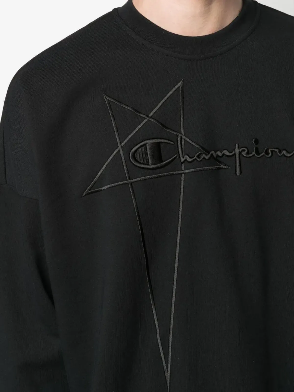 Rick Owens X Champion ロゴ刺繍プルオーバー スウェットシャツ - 画像5