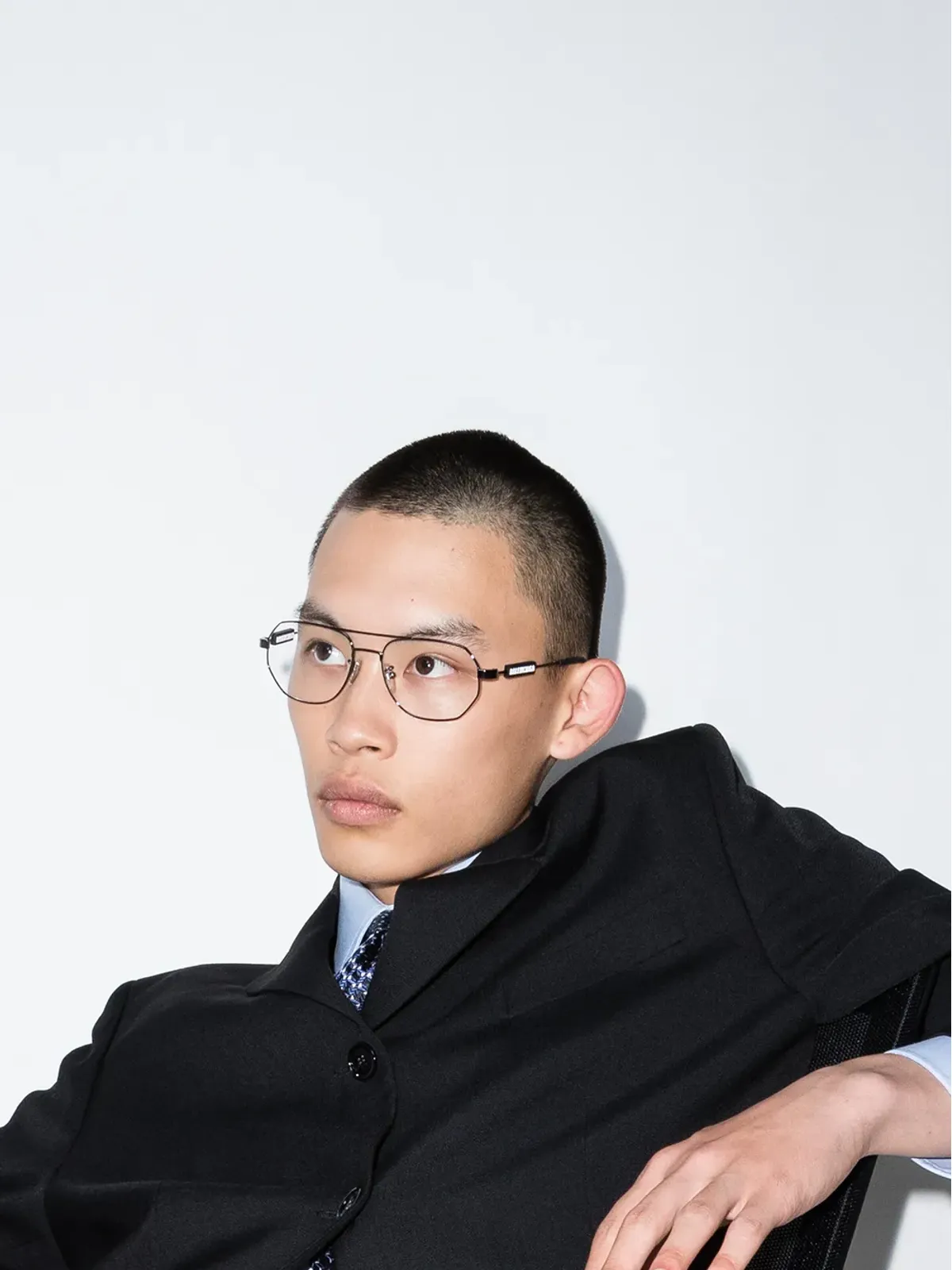 Balenciaga Eyewear ロゴ Navigator 眼鏡 - グレー - 画像2