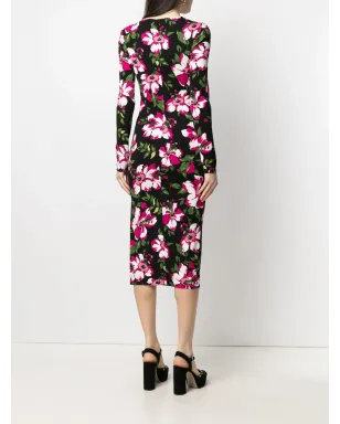 TOM FORD 花柄プリント ミディ丈ドレス - サムネイル4