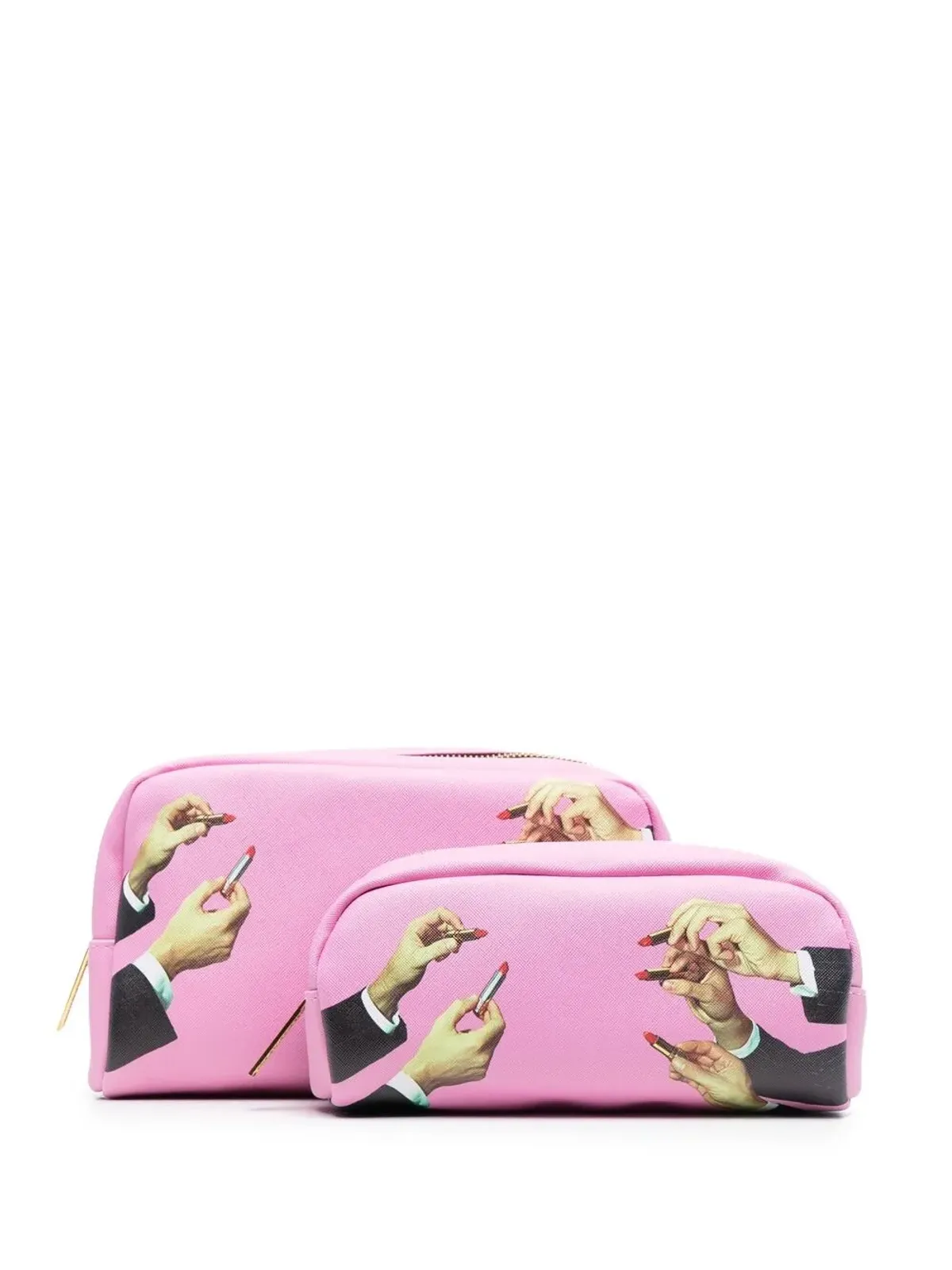 Seletti グラフィックプリント ジップアップ 洗面用具バッグ - ピンク - 画像5