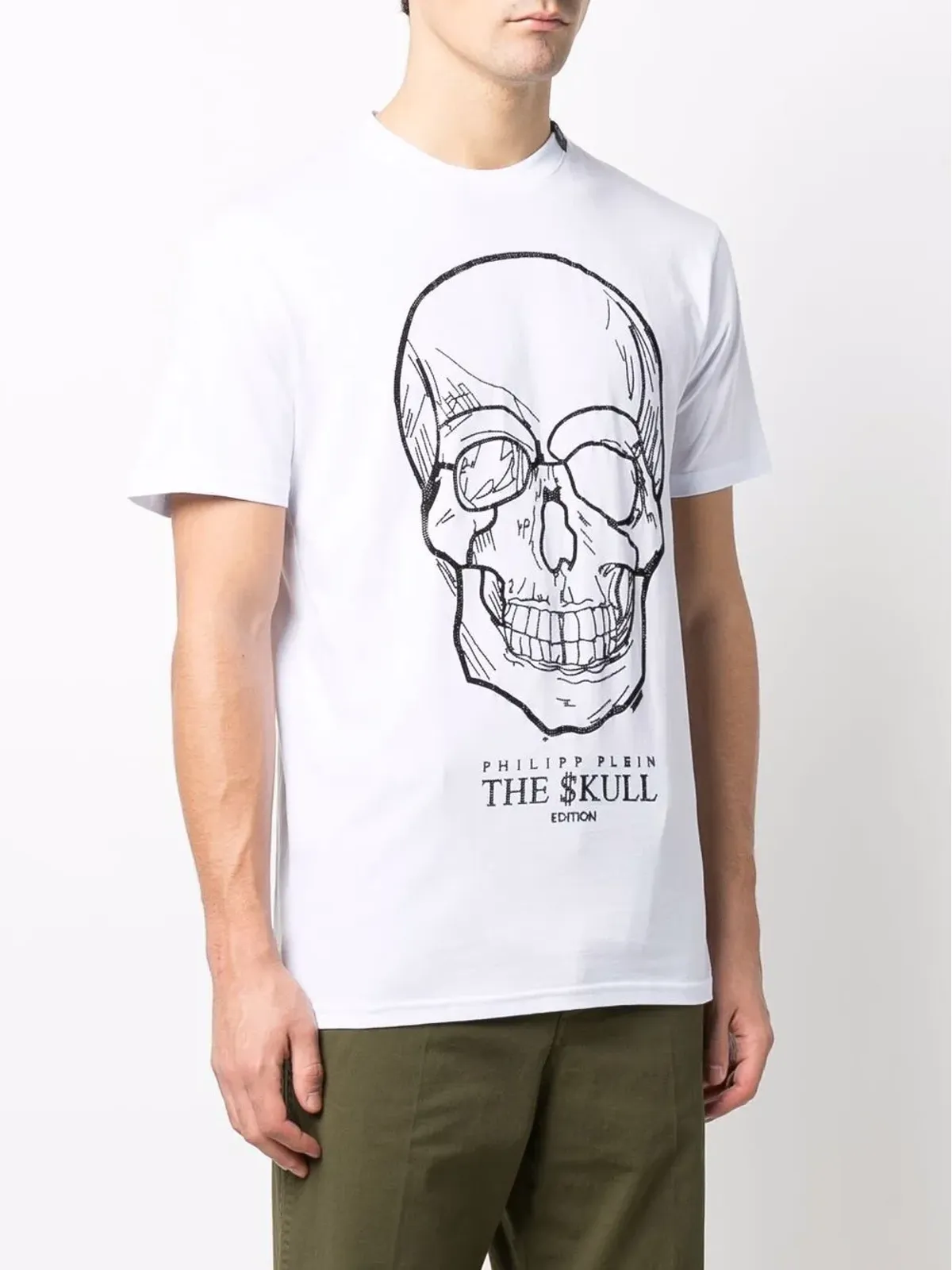 Philipp Plein ドクロプリント コットンTシャツ - ホワイト - 画像4