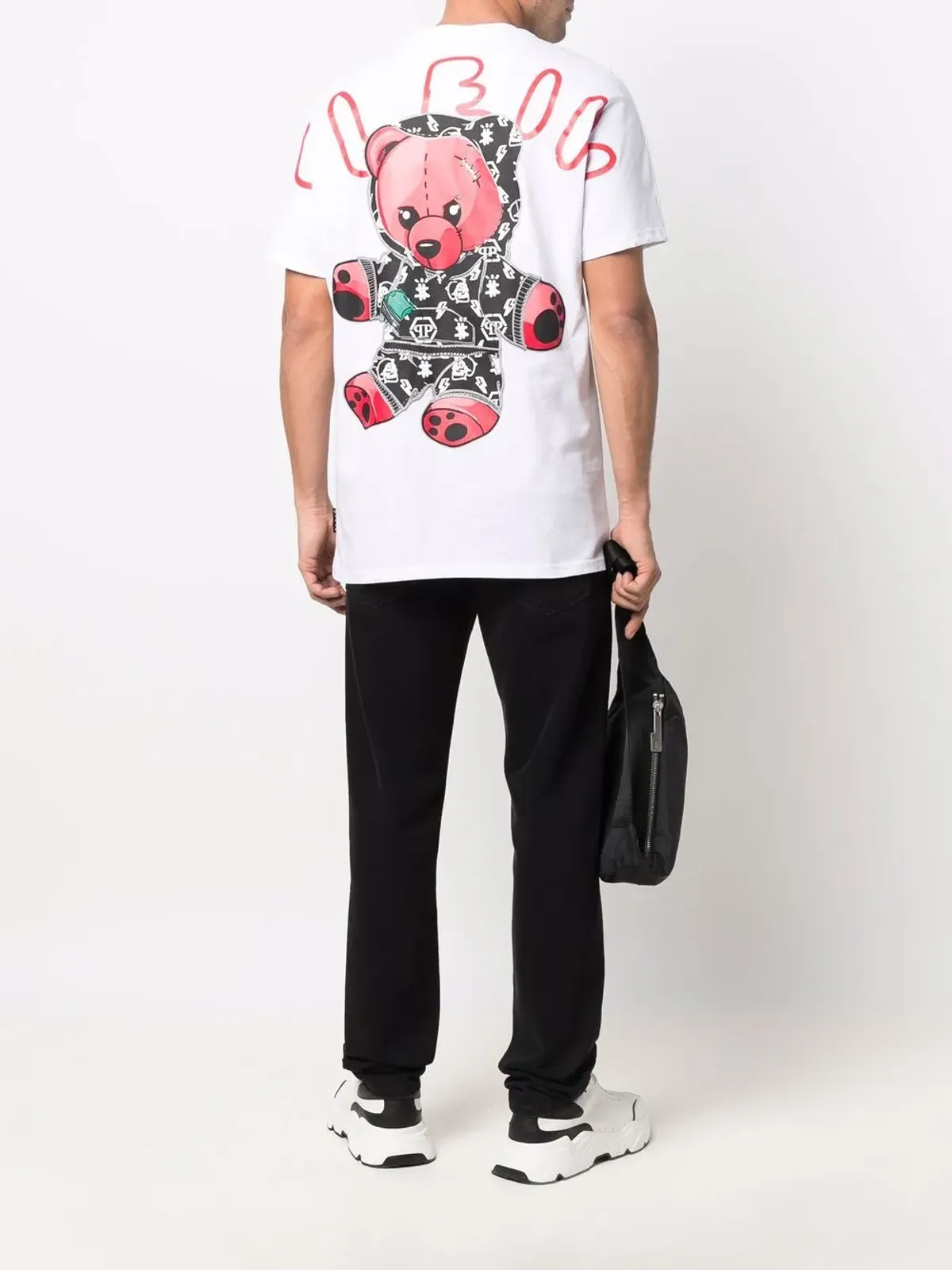Philipp Plein チェック柄プリント ラウンドネック Tシャツ - ホワイト - 画像2