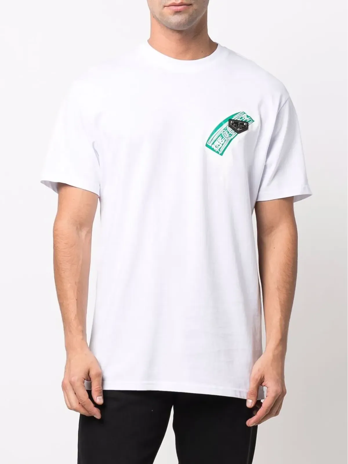 Philipp Plein チェック柄プリント ラウンドネック Tシャツ - ホワイト - 画像4