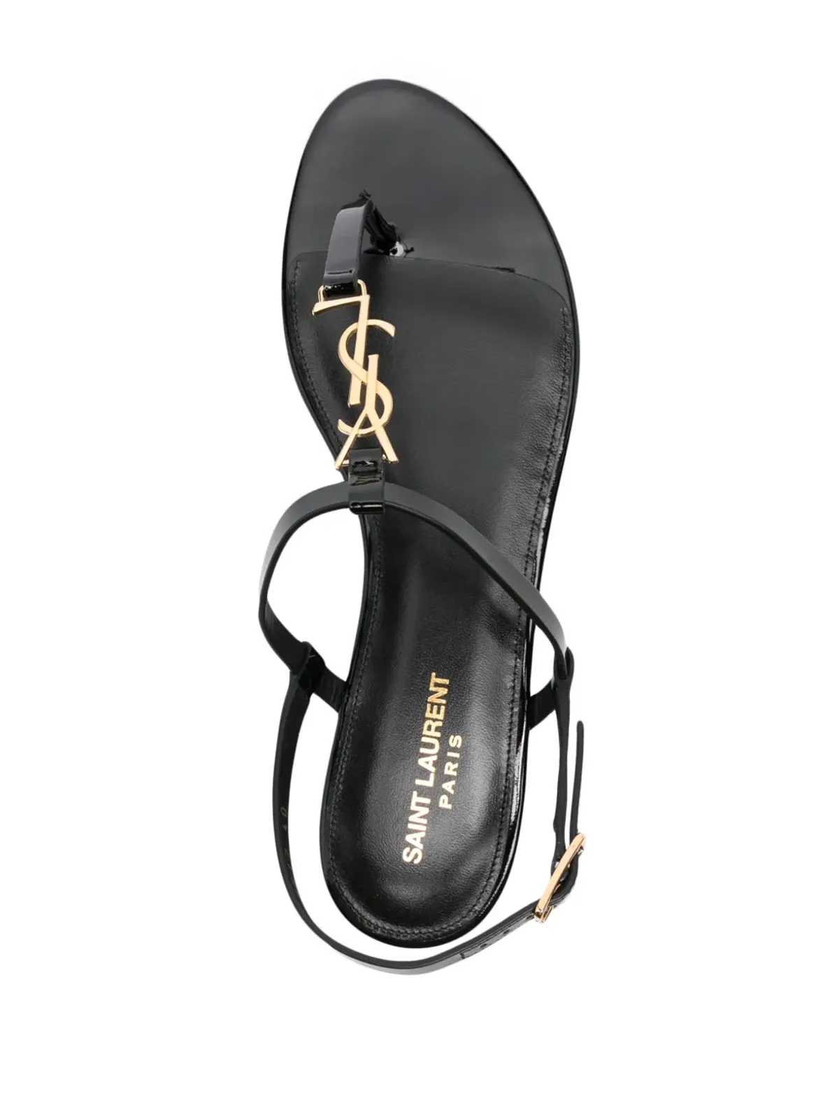 Saint Laurent Cassandra ロゴプレート サンダル - ブラック - 画像4