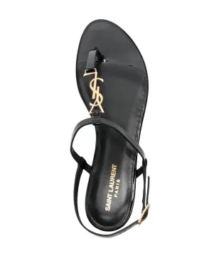 Saint Laurent Cassandra ロゴプレート サンダル - ブラック - サムネイル4