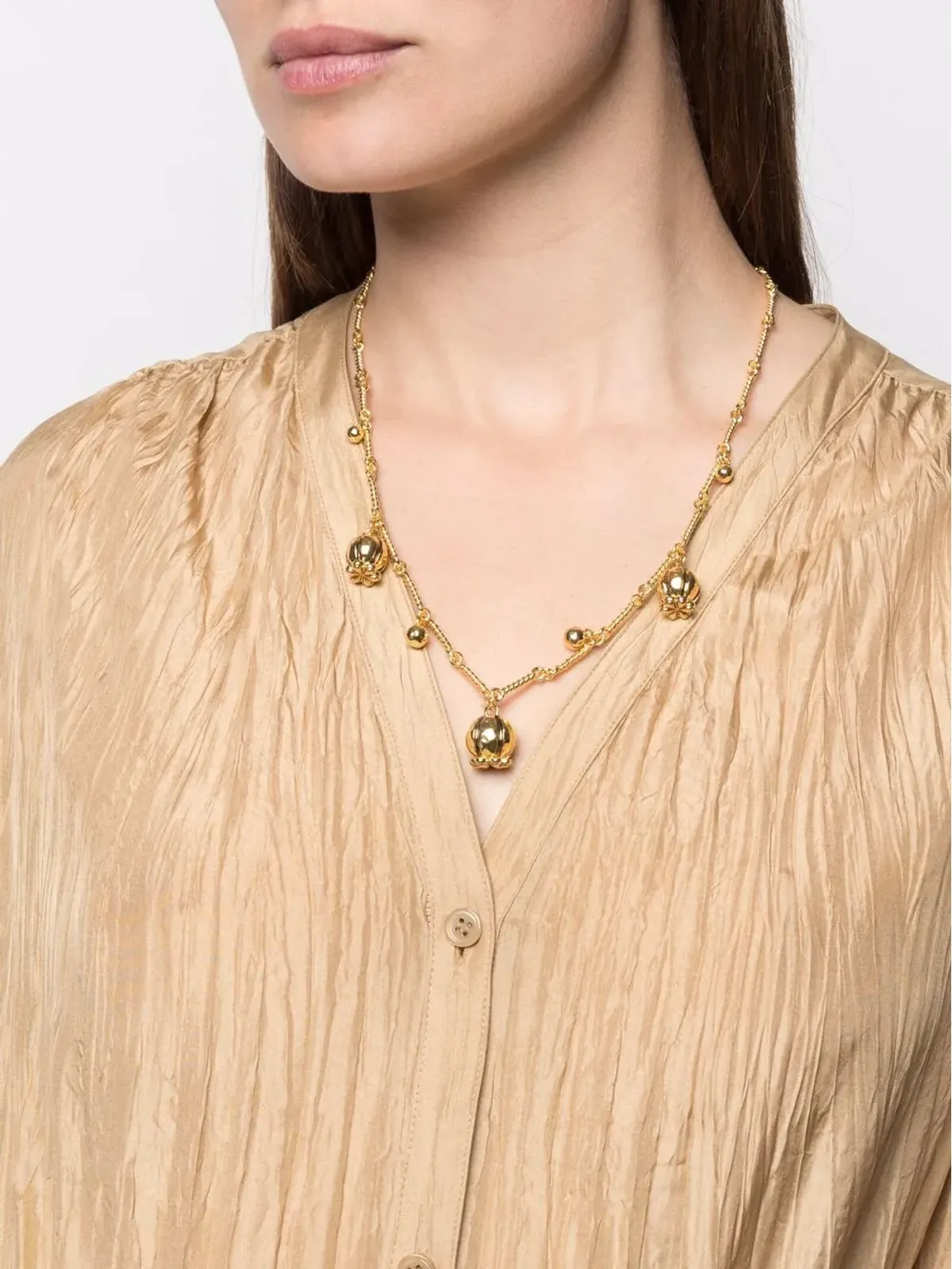Aurelie Bidermann Virginia bell pendant necklace - Gold - 画像2