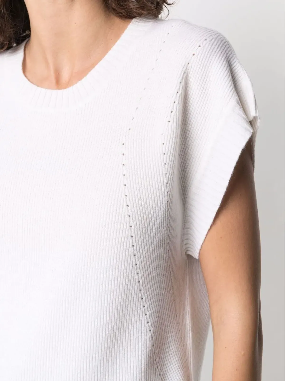 Malo リブ編みカシミヤTシャツ - 画像5