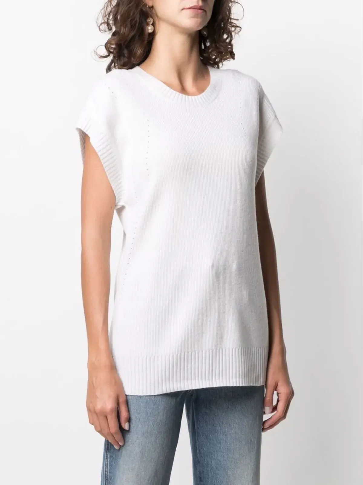 Malo リブ編みカシミヤTシャツ - 画像3