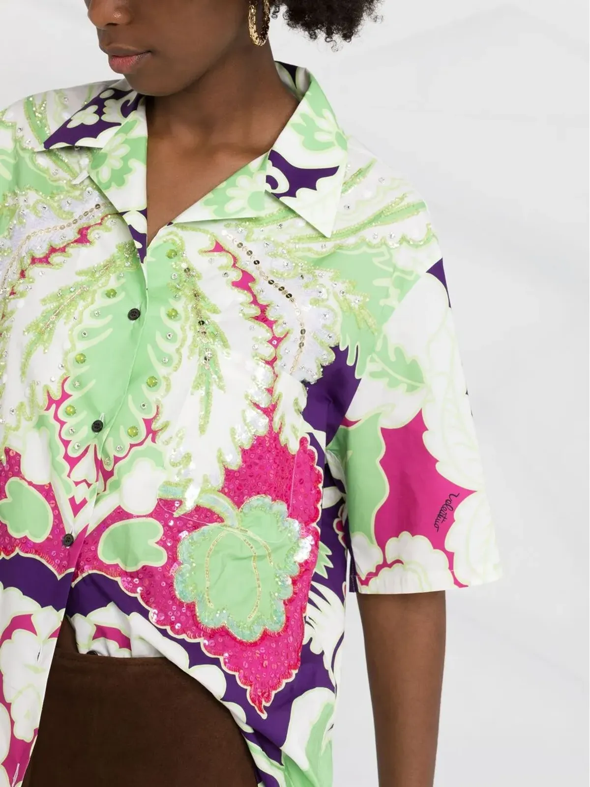 Valentino Garavani エンベリッシュド花柄プリントシャツ - 画像3