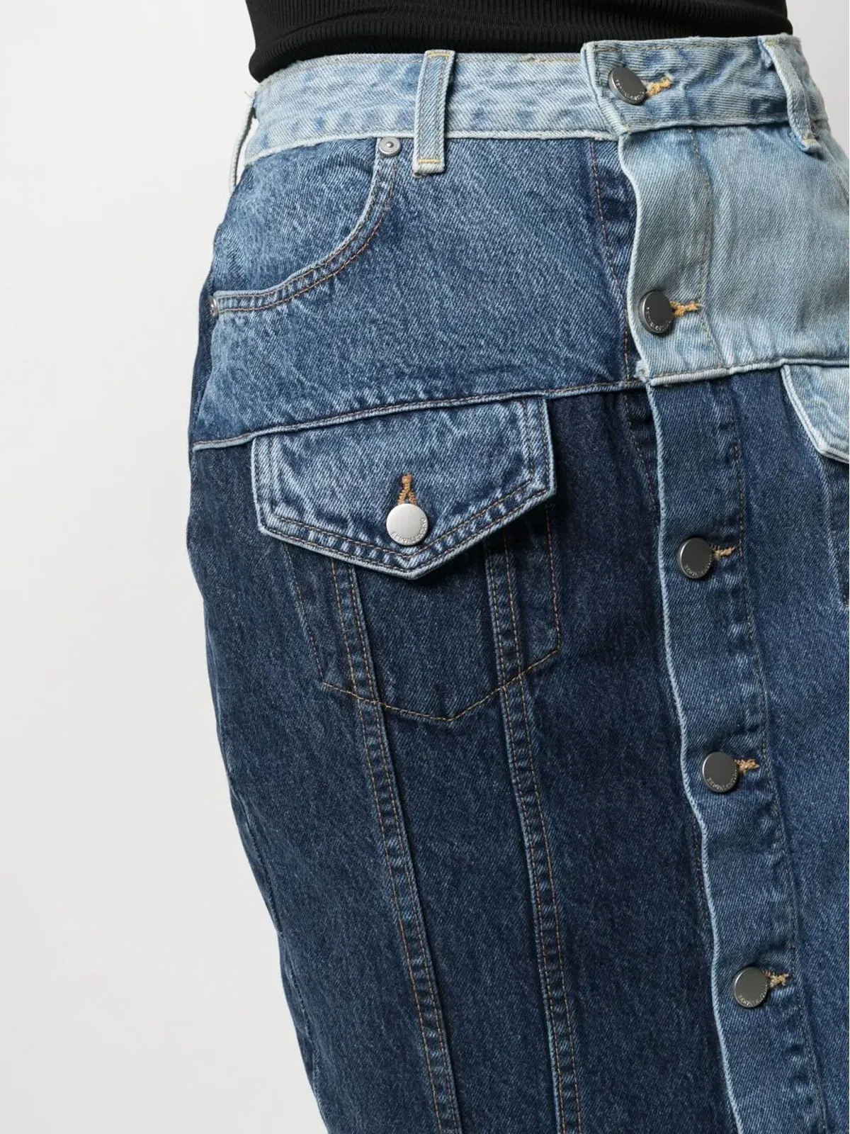 RED Valentino パッチワークデニムスカート - 画像5