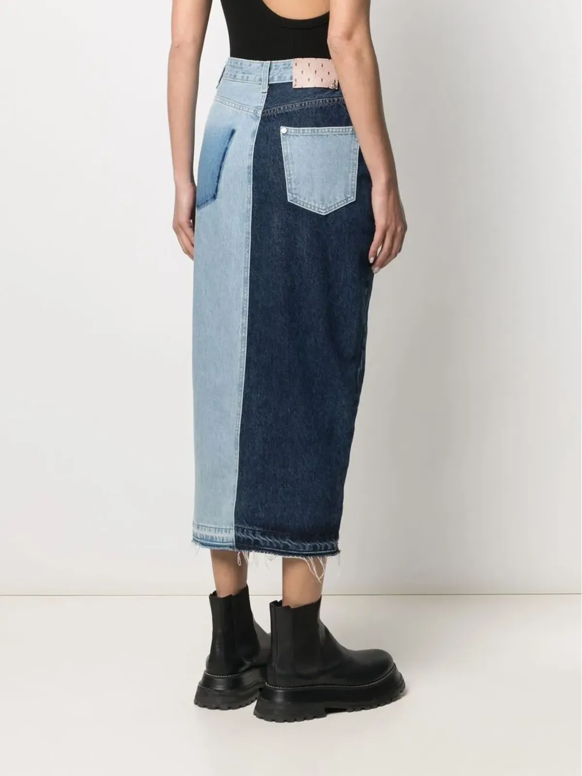 RED Valentino パッチワークデニムスカート - 画像4