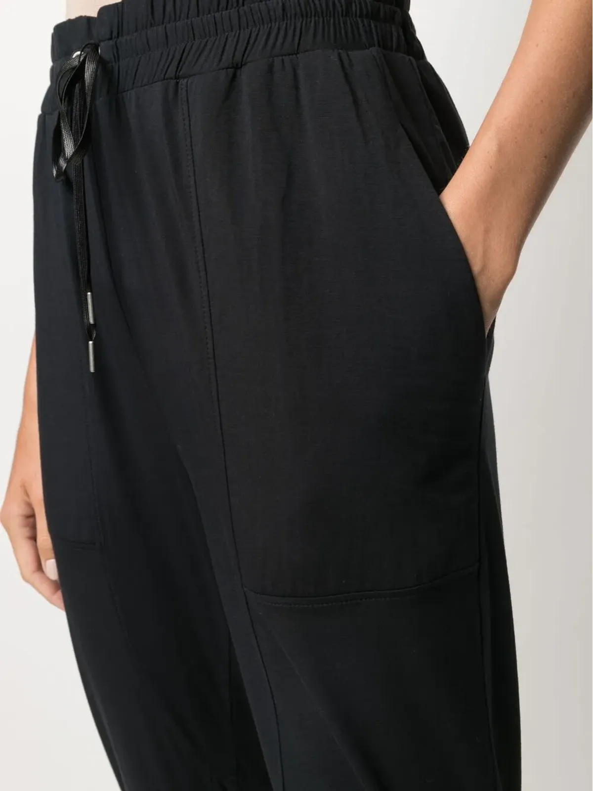 Helmut Lang Pre-Owned 1990s drawstring-waist cropped trousers - ブラック - 画像5