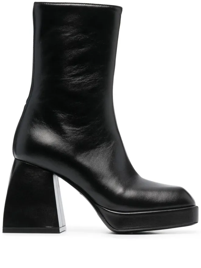Nodaleto Nodaleto ブロックヒール レザー ブーツ - Blackの商品画像