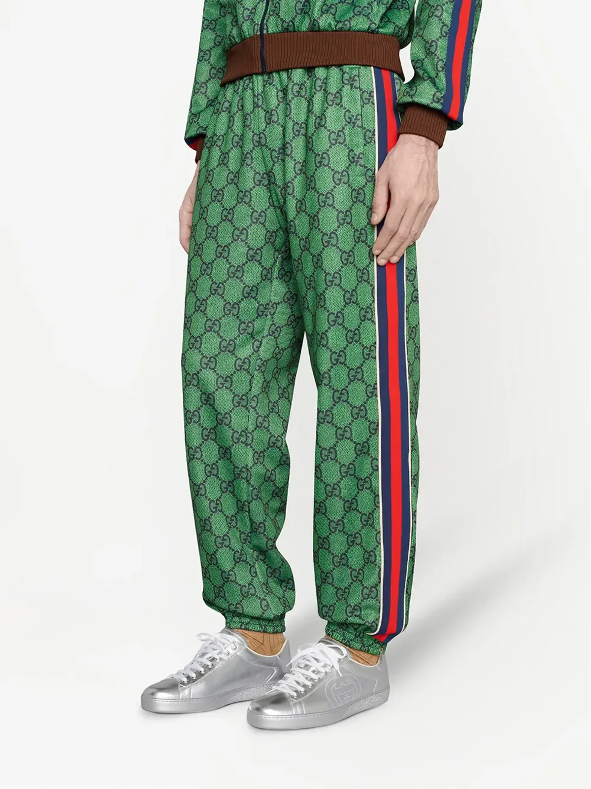 Gucci Ace メタリック ロー・トップ スニーカー - 画像5