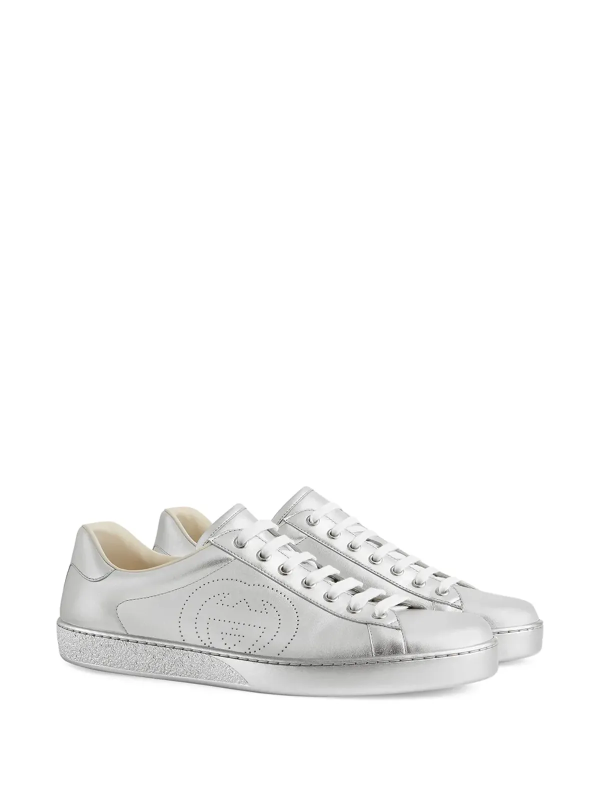 Gucci Ace メタリック ロー・トップ スニーカー - 画像2
