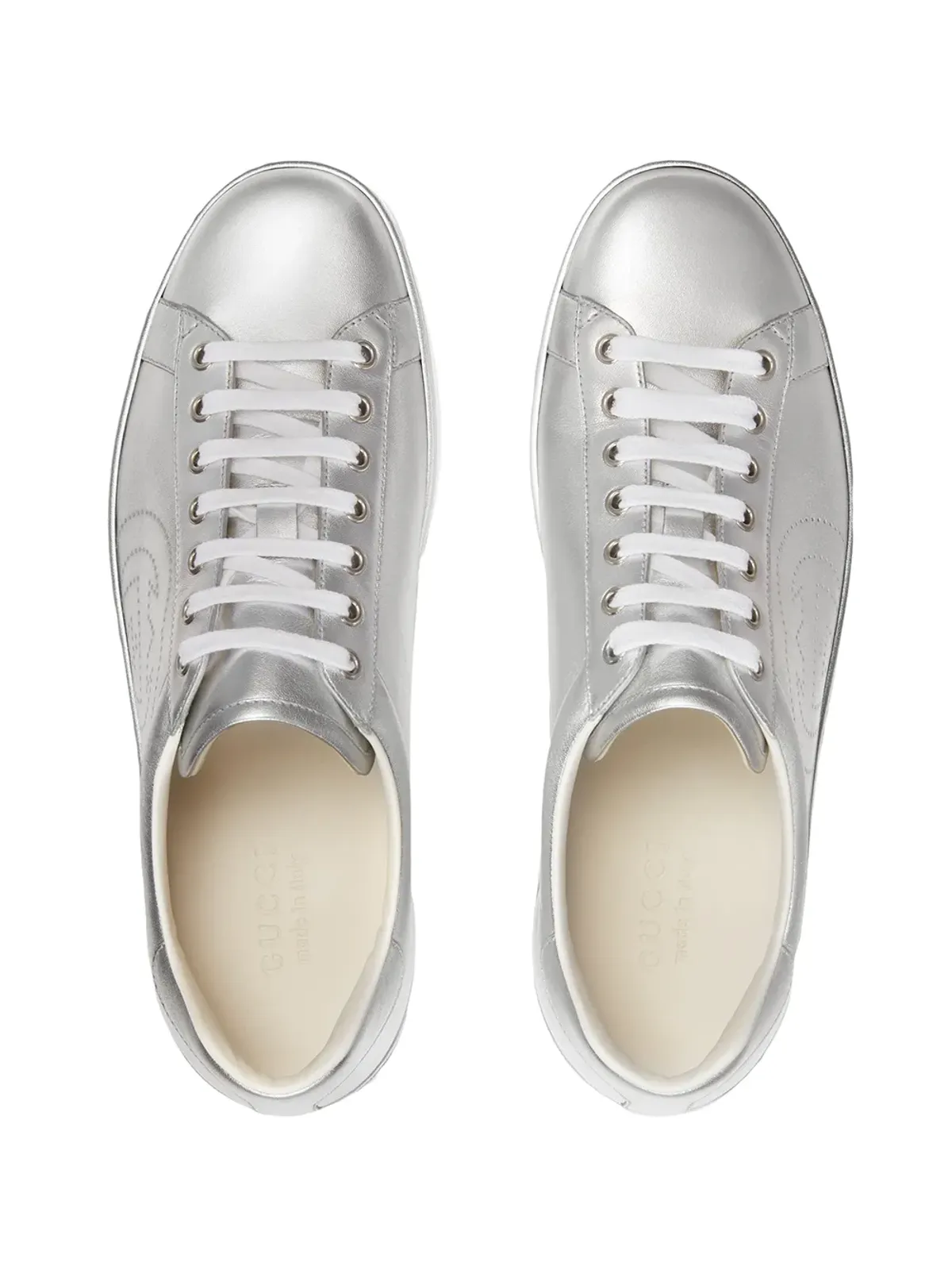 Gucci Ace メタリック ロー・トップ スニーカー - 画像4