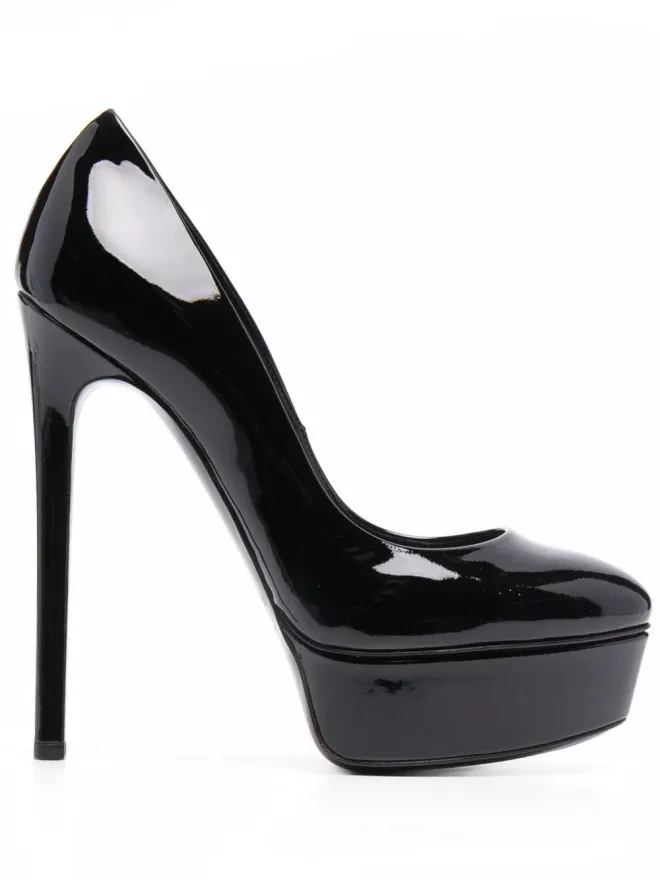 Casadei Casadei Blade glossy stiletto pumps - Blackの商品画像