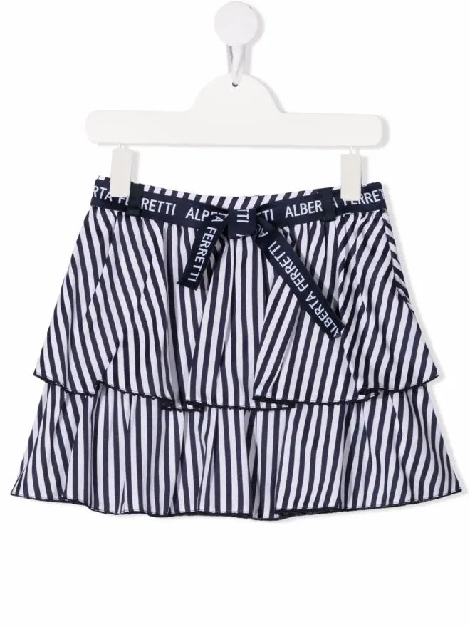 Alberta Ferretti Kids Alberta Ferretti Kids ストライプ ティアードスカートの商品画像