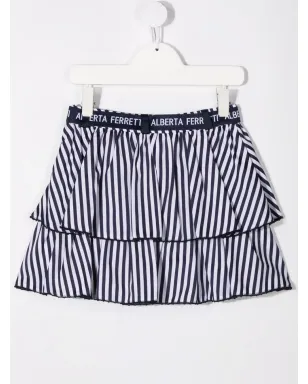 Alberta Ferretti Kids ストライプ ティアードスカート - サムネイル2