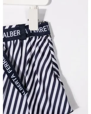 Alberta Ferretti Kids ストライプ ティアードスカート - サムネイル3