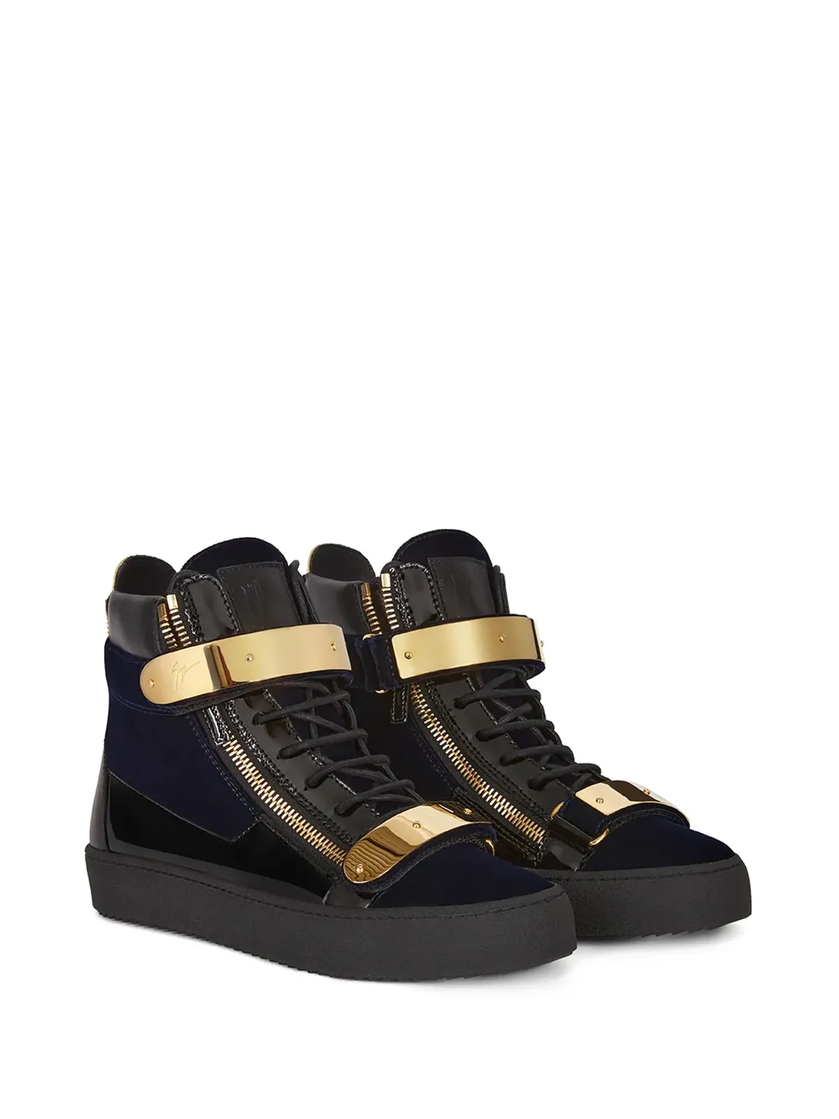 Giuseppe Zanotti コビー ダブルストラップ ミッドトップスニーカー - 画像2