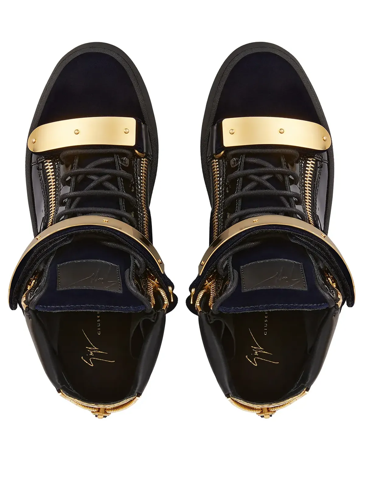 Giuseppe Zanotti コビー ダブルストラップ ミッドトップスニーカー - 画像4