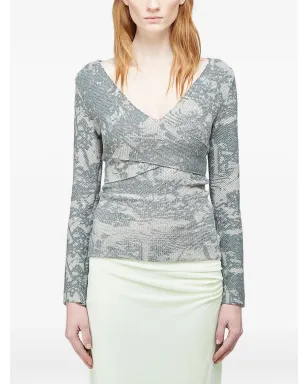Eckhaus Latta アブストラクトプリント ラップアラウンド Tシャツ - サムネイル1