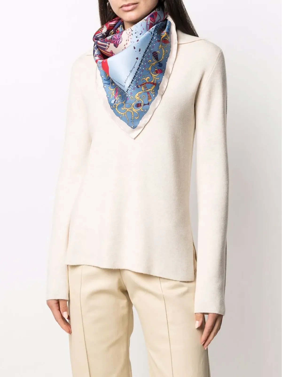 Ferragamo Palazzo Spini-Feroni プリント スカーフ - 画像2