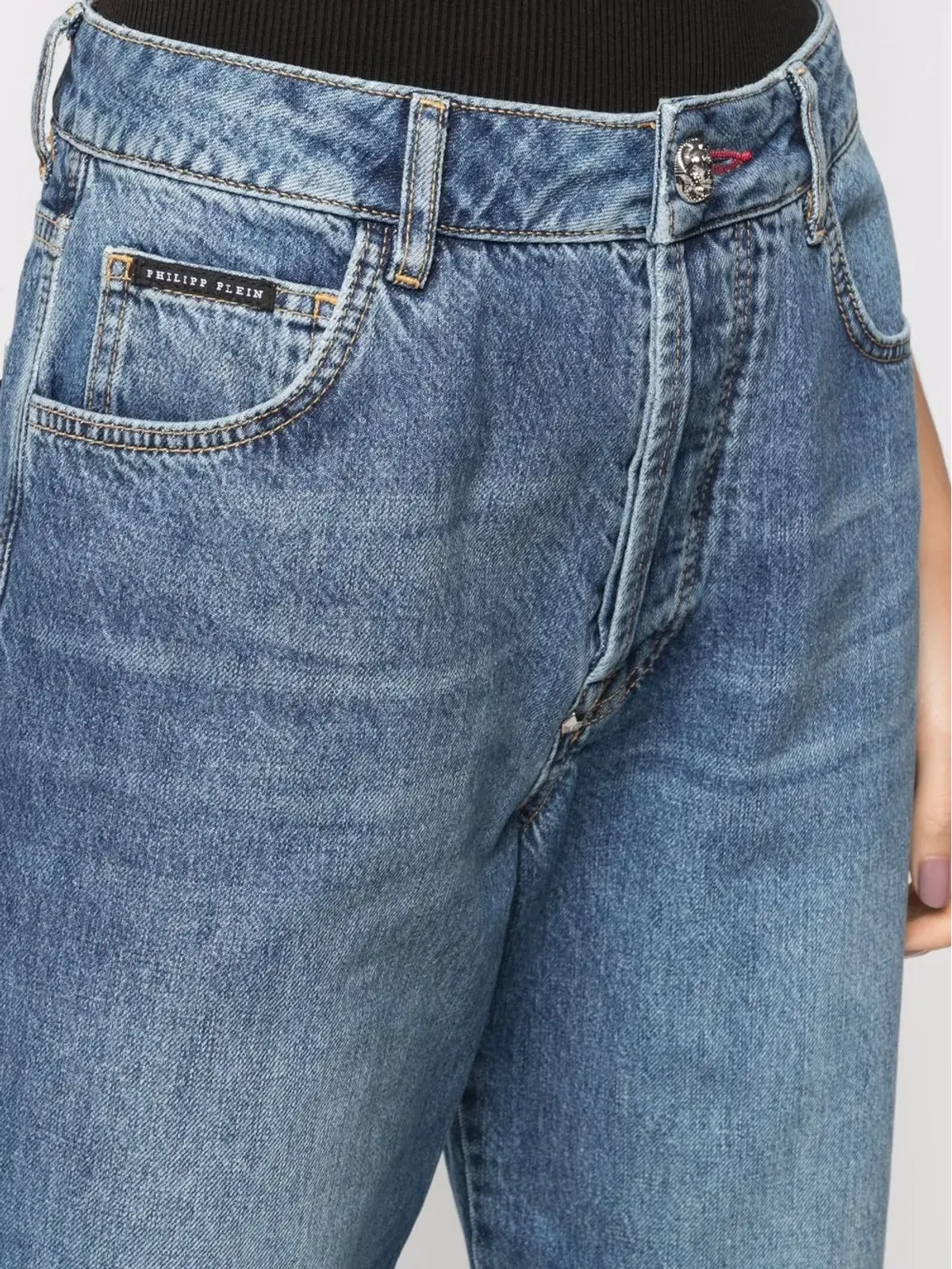 Philipp Plein アイコニック プレイン ワイドレッグジーンズ - 画像5
