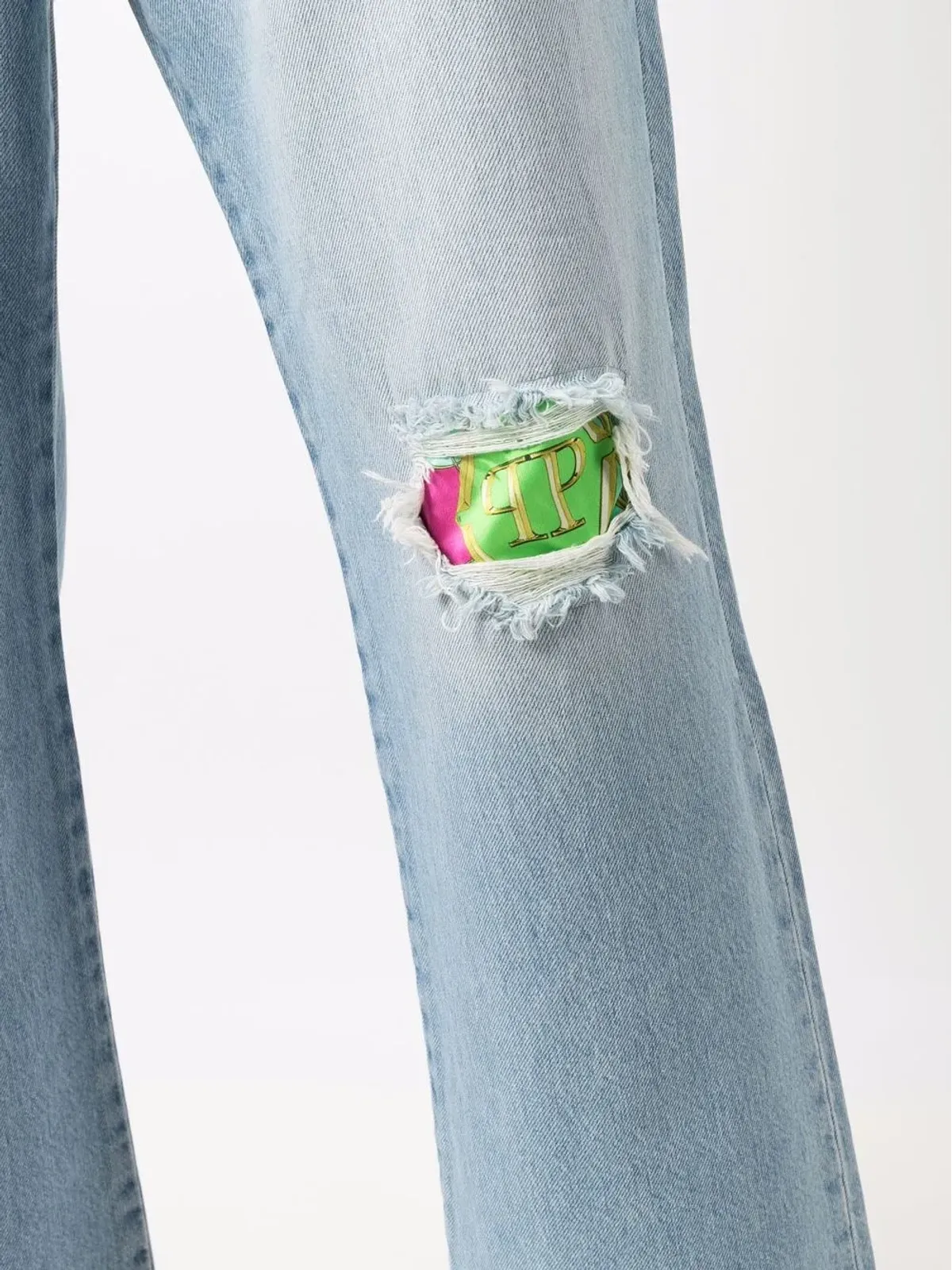Philipp Plein ダメージ加工のクロップドジーンズ（ブルー） - 画像5